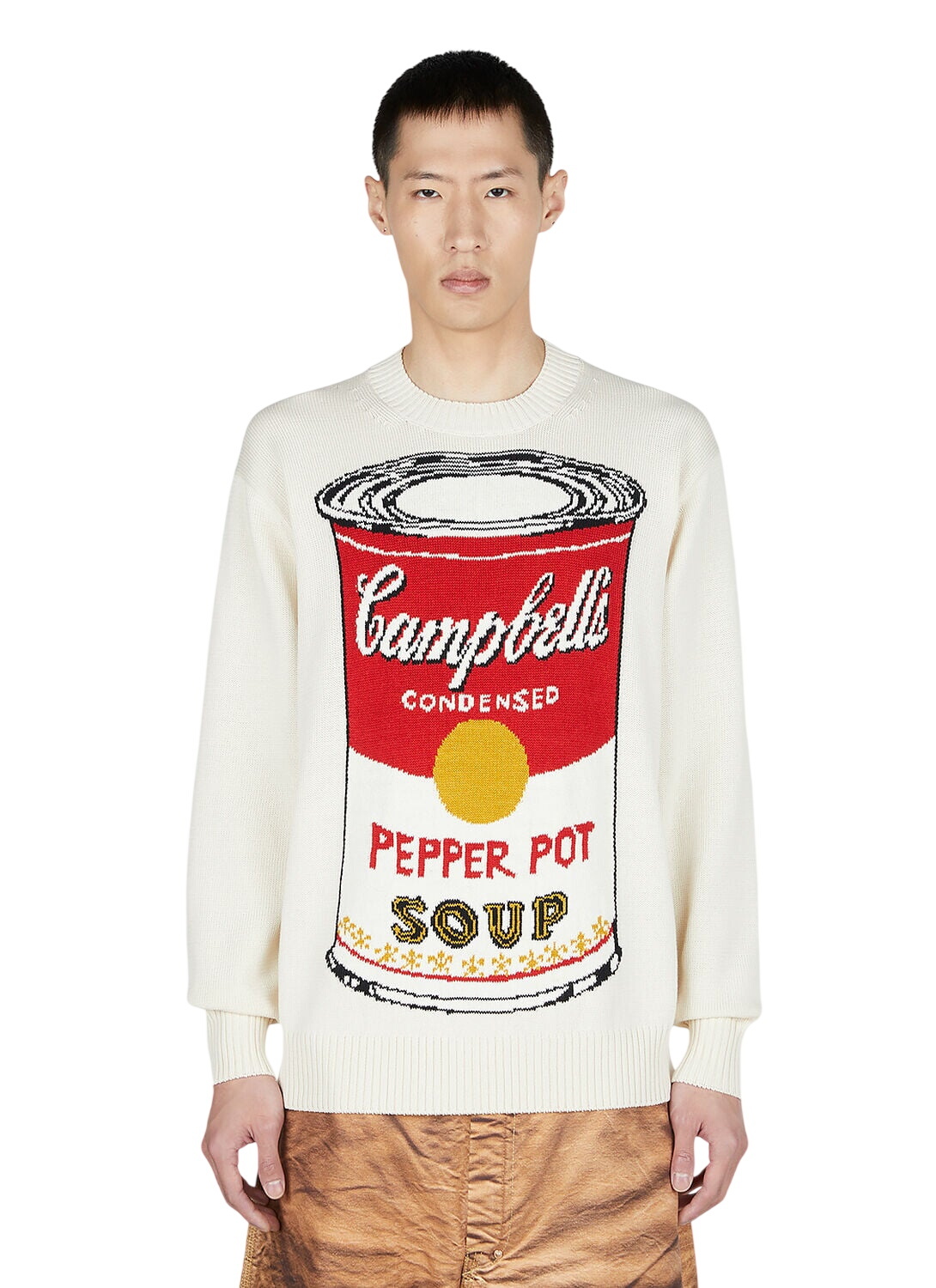 2016AW JUNYA WATANABE 立体パッチ ニット ホワイト S Junya Watanabe Soup Andy Warhol Sweater Junya Watanabe