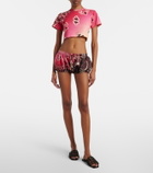 The Attico Printed silk shorts