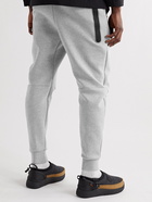 Nike - Sportswear Tapered Logo-Print Cotton-Blend Tech-Fleece Sweatpants - Gray