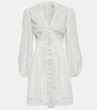 Zimmermann August lace-trimmed linen minidress