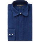 Favourbrook - Bib-Front Double-Cuff Cotton-Poplin Shirt - Blue