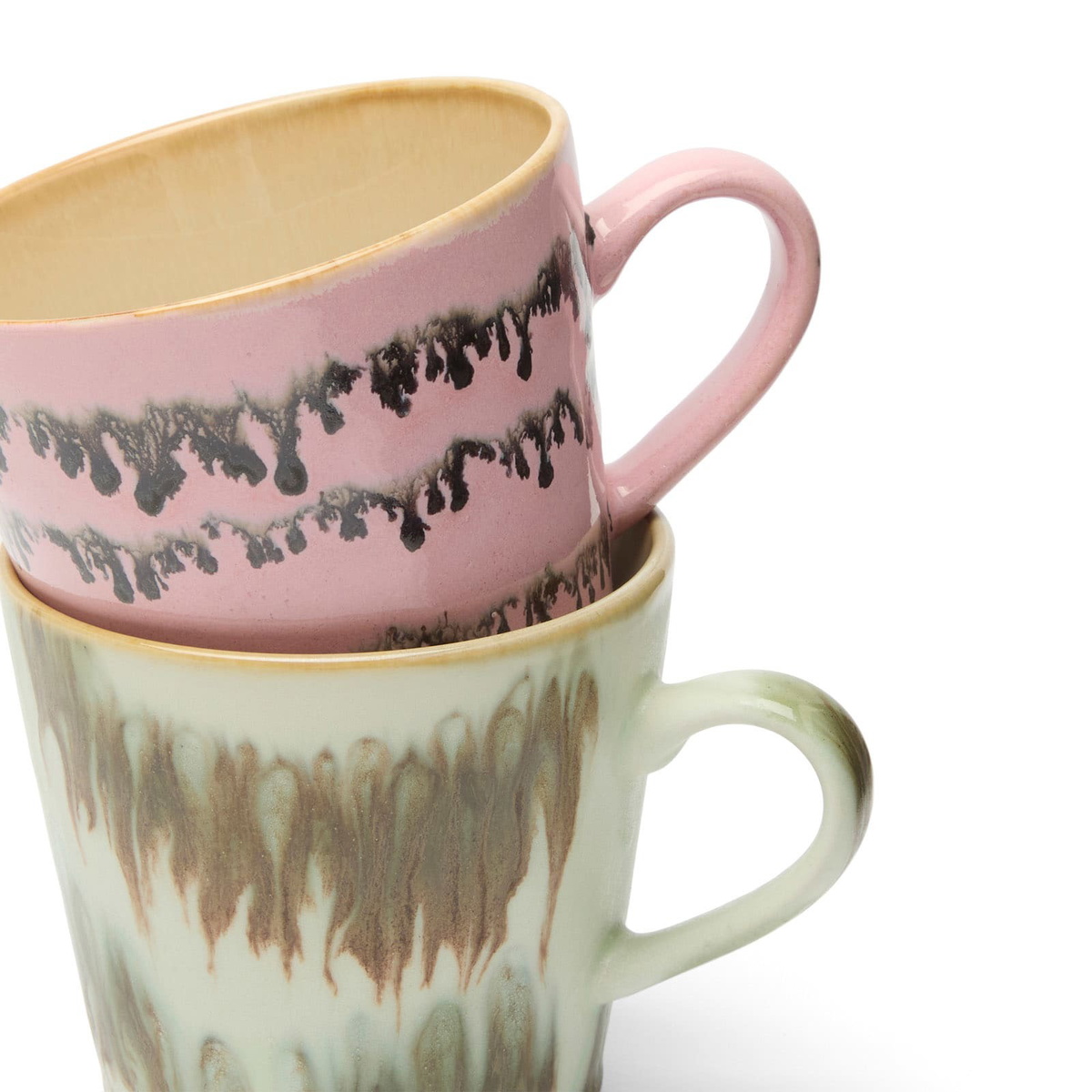 HKliving Cappuccino Mugs - Set of 4 in Dada 