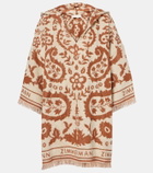 Zimmermann Wylie Hooded printed cotton terry beach dress