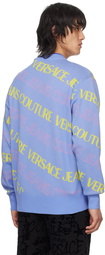 Versace Jeans Couture Blue Jacquard Sweater