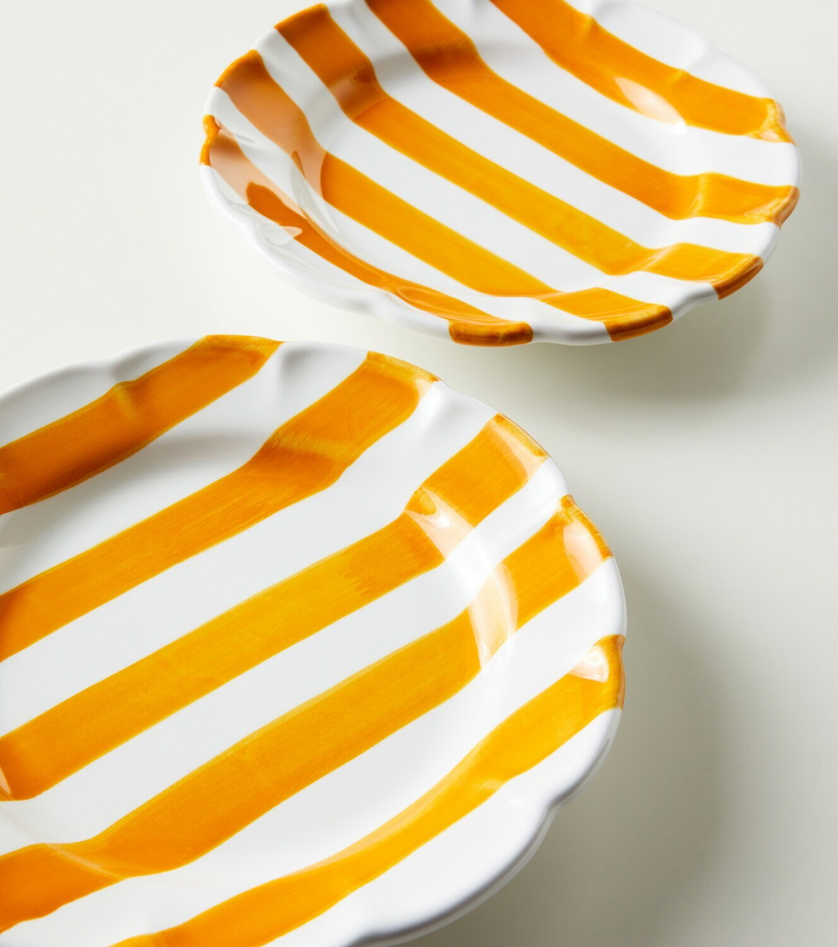 Cabana Righe set of 2 ceramic dessert plates
