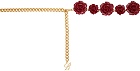 Blumarine Gold & Red Rose Resin Belt