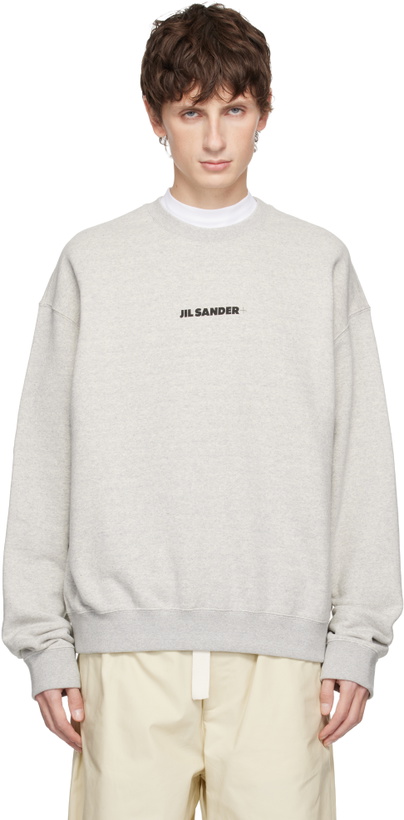 Photo: Jil Sander Gray Cotton Compact Terry Sweatshirt