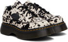 Dr. Martens Black & White Buzz 5-Eye Dalmatian Hair On Leather Derbys
