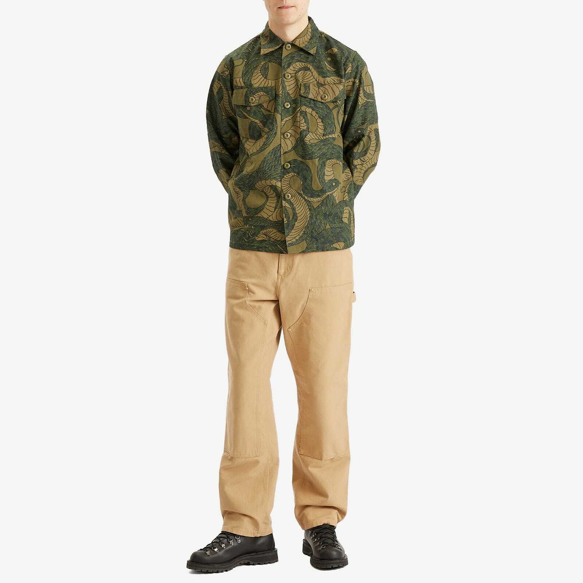Maharishi Men's Snakeskin Utility Overshirt in Woodland