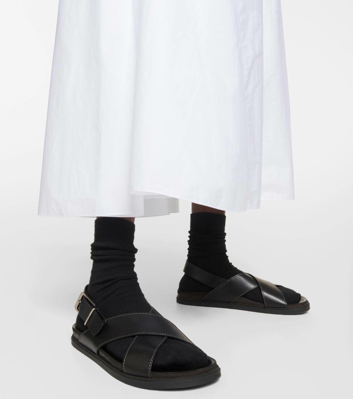 The Row Buckle leather sandals The Row