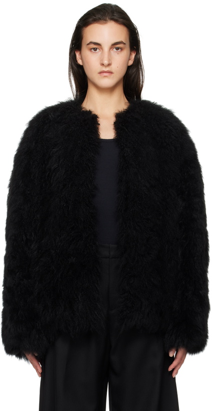 Photo: WOOYOUNGMI Black Oversized Fur Jacket