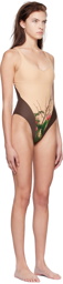 Stockholm (Surfboard) Club SSENSE Exclusive Brown Dani One-Piece Swimsuit