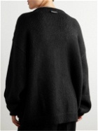 VETEMENTS - Oversized Embellished Alpaca-Blend Cardigan - Black
