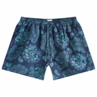 Paul Smith Men's Paisley Print Swim Shorts in Blue