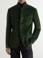 Massimo Alba - Gstaad Panelled Cotton-Velvet Jacket - Green