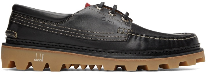 Photo: Dunhill Black Dunhill Boat Shoes
