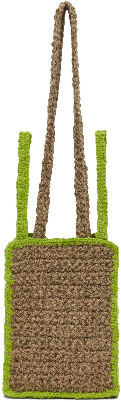 Serapis SSENSE Exclusive Beige & Green Bag