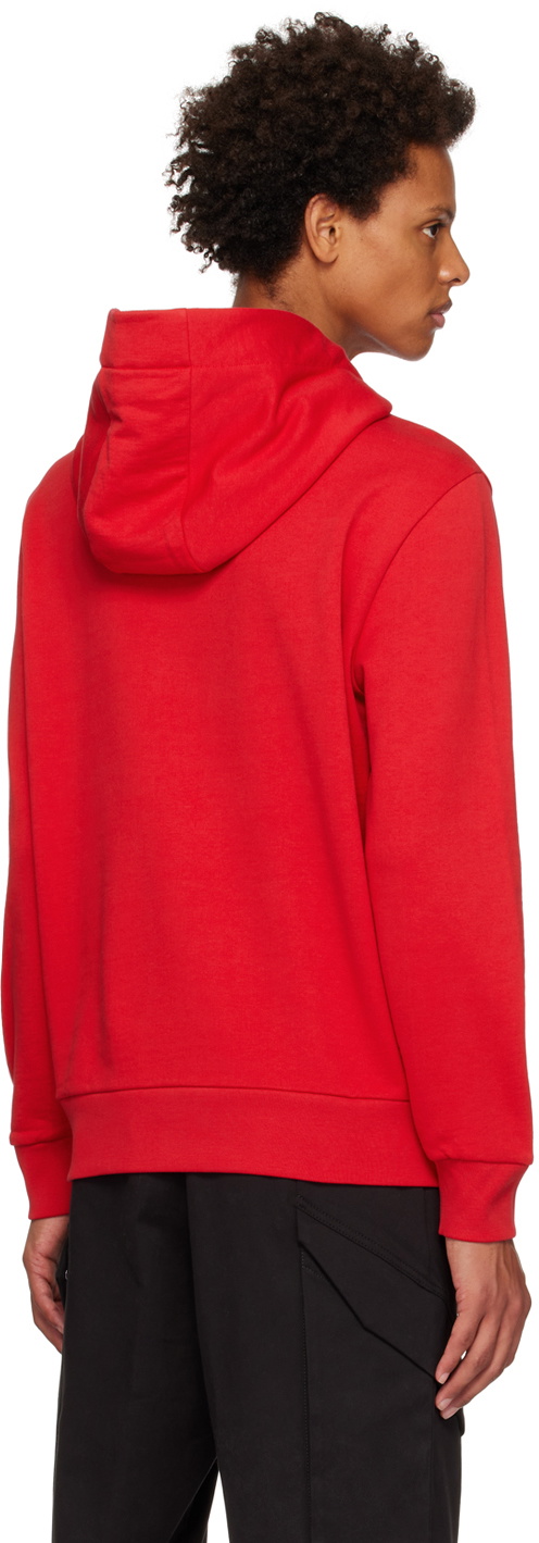 Moncler Red Embroidered Drawstring Hoodie Moncler