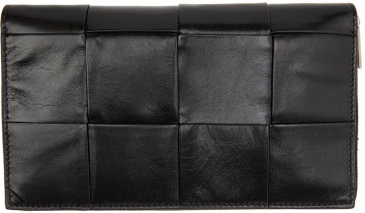 Photo: Bottega Veneta Black Zip Around Wallet