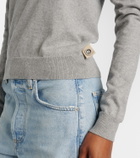 Area Embellished cotton and cashmere turtleneck sweater