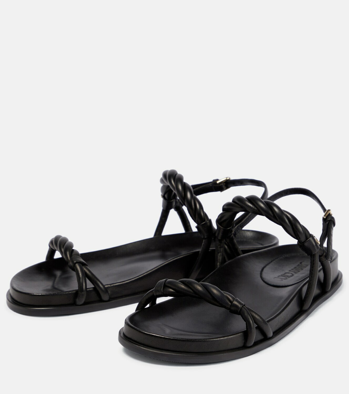 JIMMY CHOO 関税込み Diosa 85 braided leather sandals Jimmy Choo Diosa 85 Luxe Nappa Leather Sandals in Black