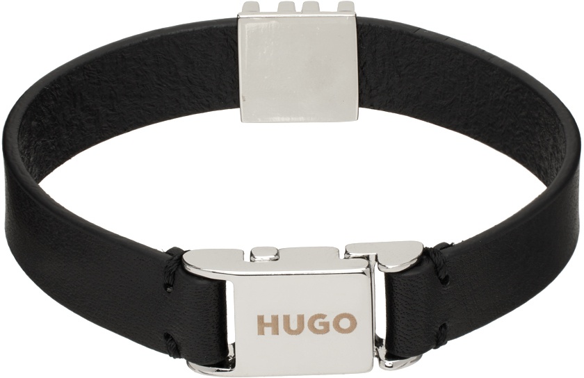 Photo: Hugo Black Leather E-Stacked Bracelet