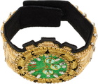 Walter Van Beirendonck Black & Gold 'Peace' Bracelet