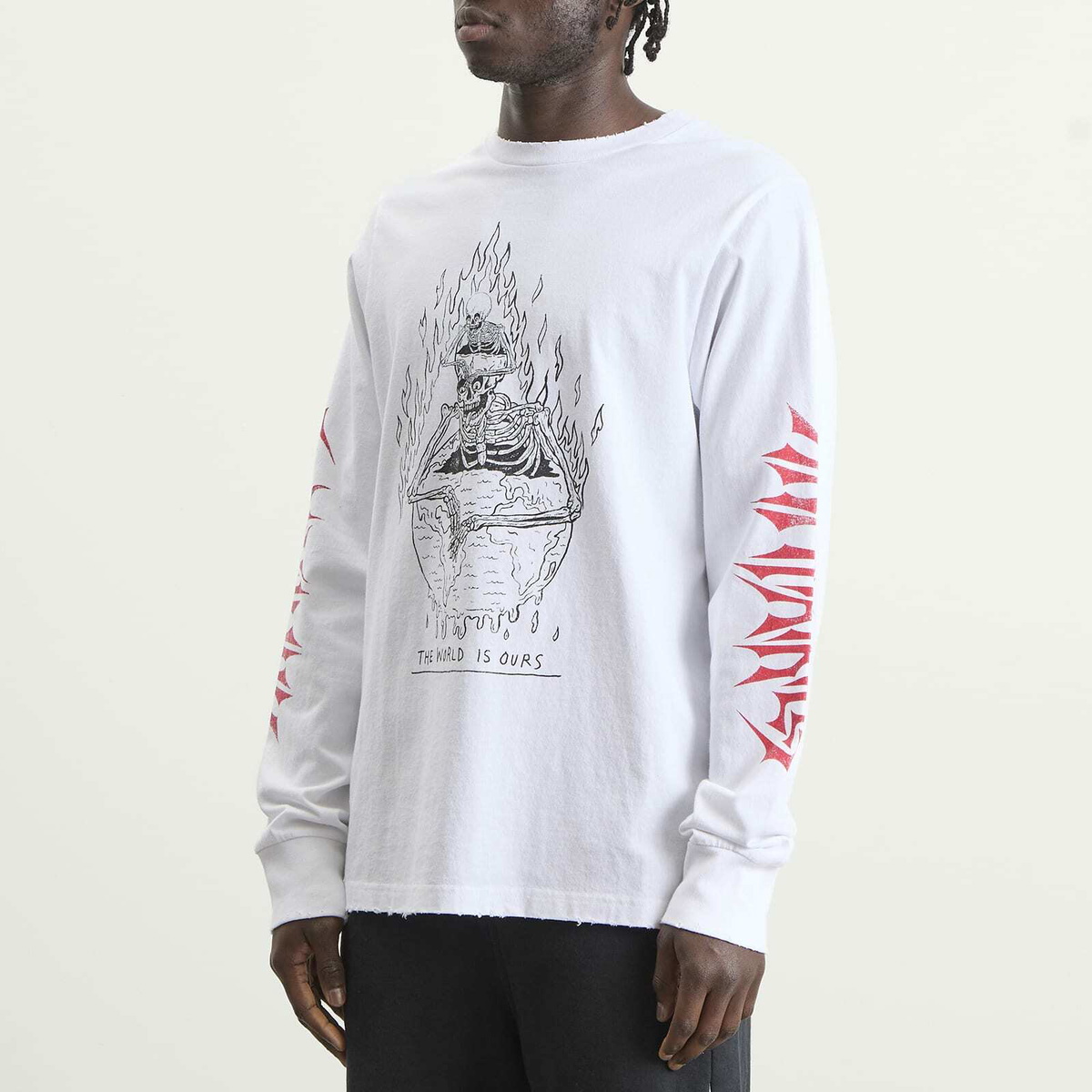 Gallery Dept Men's . The World Is Ours Long Sleeve T-Shirt in Clean White