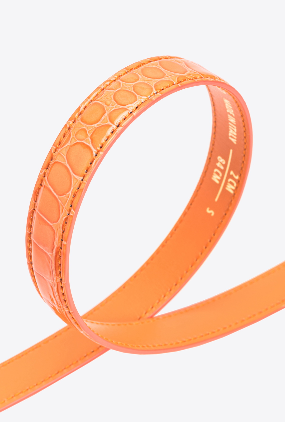PINKO Galleria Thin Belt 2cm Pinko Pinko Galleria Thin 2cm Shiny Coloured Croc Print Belt  main image 3