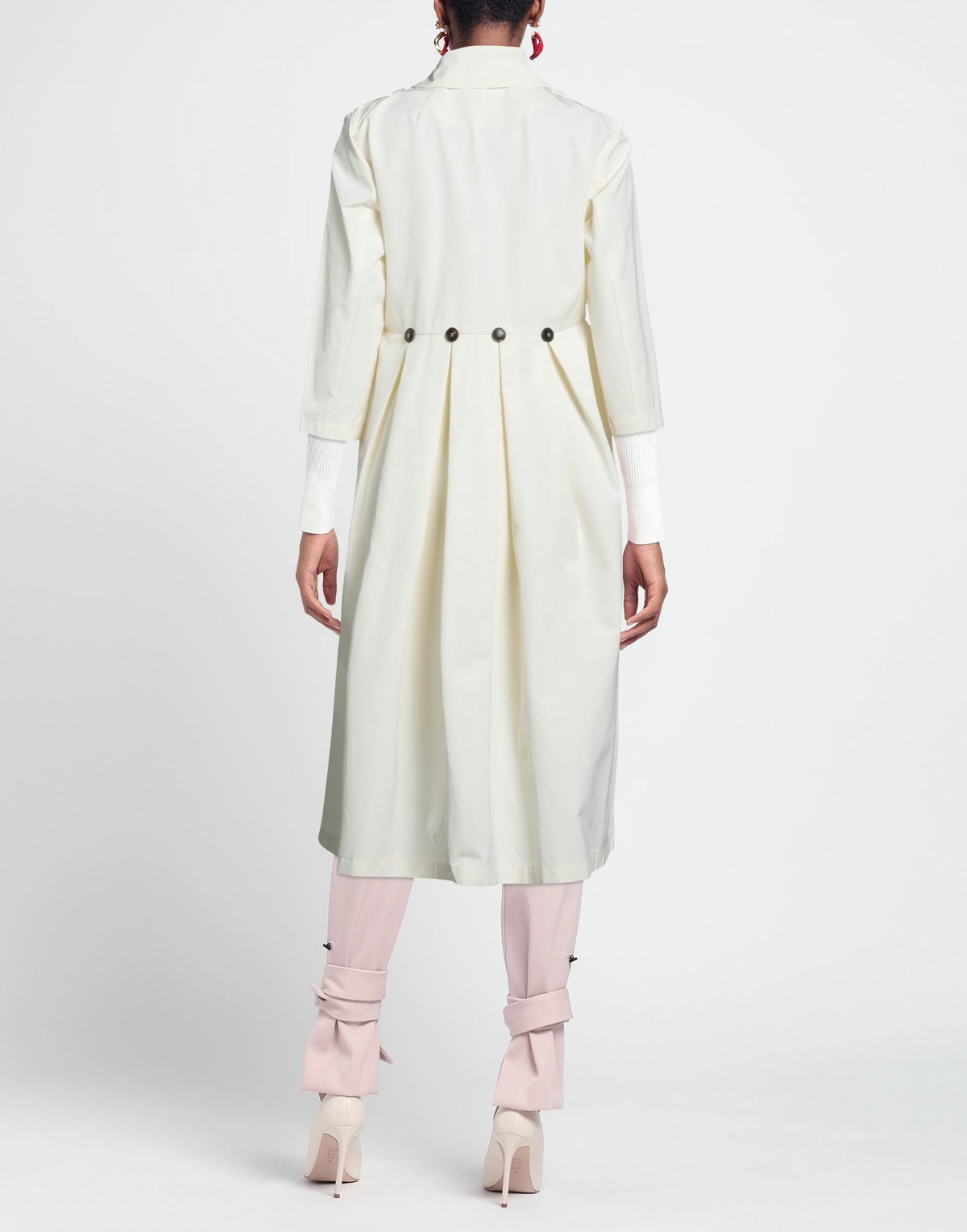 Alessia Santi Womens Overcoat & Trench Coat Ivory