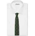 Canali - 6cm Polka-Dot Knitted Silk Tie - Green