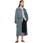 LOW CLASSIC Blue Low Waist Belted Trench Coat