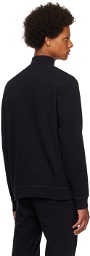 Sunspel Black Half-Zip Sweatshirt
