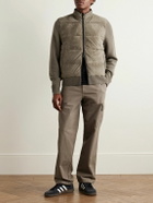 James Perse - Shell-Trimmed Panelled Suede and Recycled-Cashmere Jacket - Brown