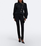 Balmain Belted asymmetric denim jacket