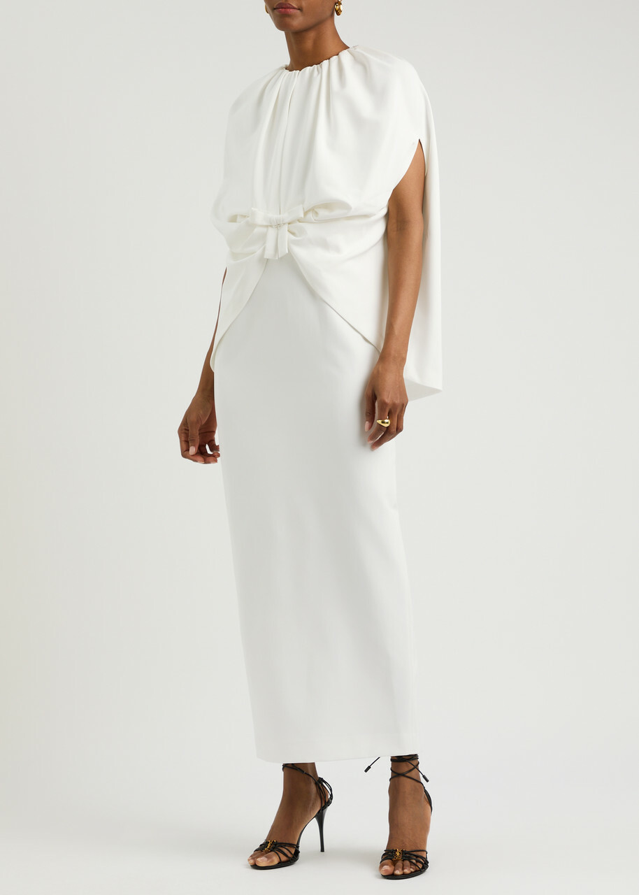 Bernadette Gislene Cape-effect Jersey Maxi Dress Ivory