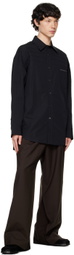 Feng Chen Wang Black Pleated Shirt