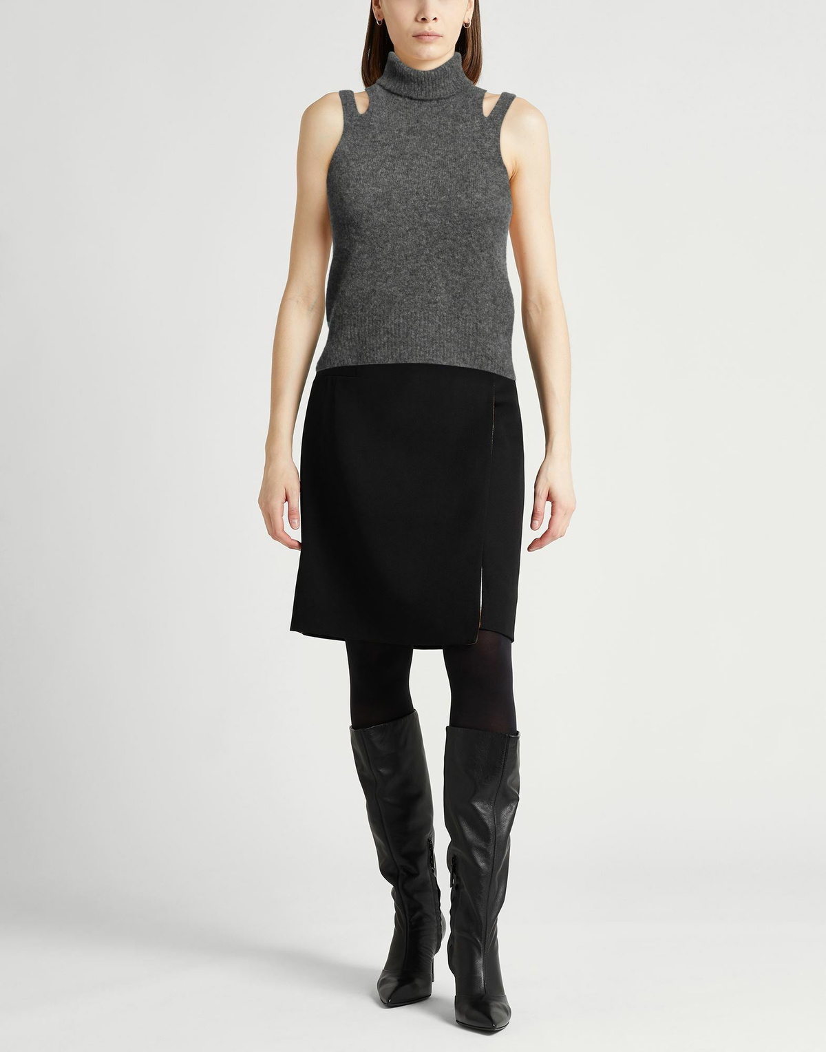 Roberto Collina Womens Turtleneck in Grey