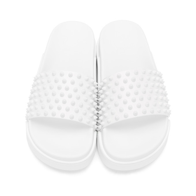 Christian Louboutin Men's Pool Fun Spiked Leather Slide Sandals
