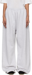 Acne Studios Gray Fleece Logo Sweatpants