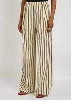Forte_forte Striped Wide-leg Trousers Cream