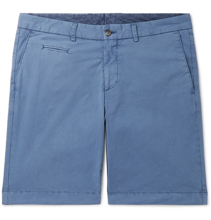Photo: Altea - Milano Cotton-Blend Shorts - Blue