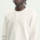 Studio Nicholson Men's Kuyto Cotton Long Sleeve Henley in Parchment