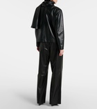 Nour Hammour Layla scarf-detail leather jacket