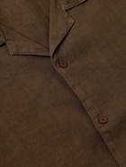 NN07 - Julio 5706 Camp-Collar Linen Shirt - Brown