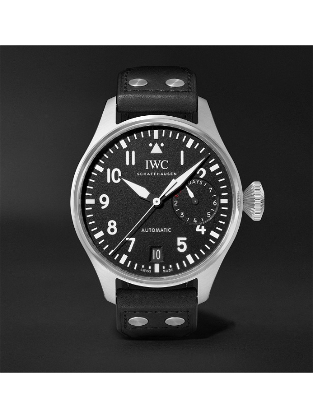 Photo: IWC Schaffhausen - Big Pilot's Automatic 46.2mm Stainless Steel and Leather Watch, Ref. No. IW501001
