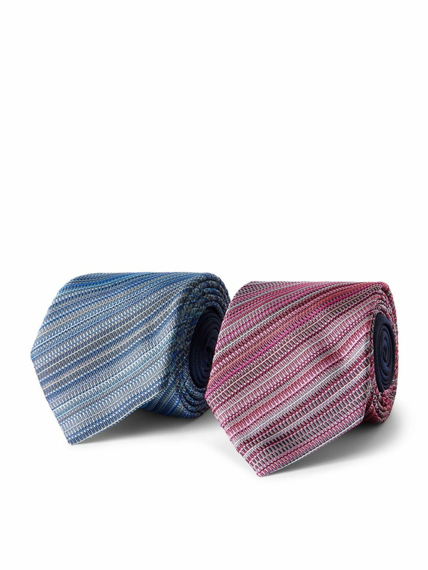 Photo: Missoni - Set of Two 7cm Striped Silk-Jacquard Ties