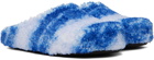 Marni Blue Fussbet Sabot Loafers
