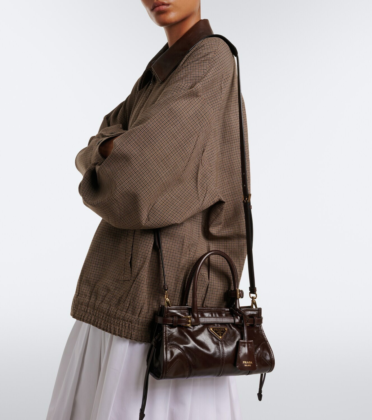 Prada Prada Bonnie Mini leather top-handle bag