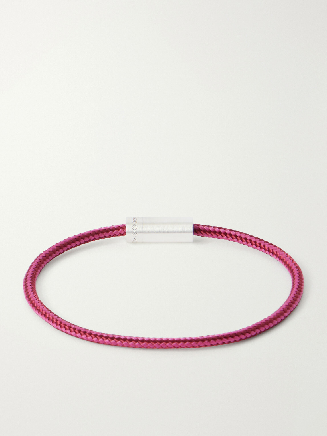 Le Gramme - 5g Sterling Silver Woven Cord Bracelet - Burgundy
